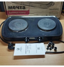 23-2709 Электрическая плитка Мечта 212Ч черная, 2 конфорки, чугун