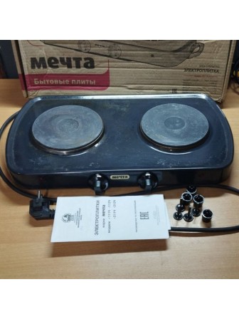 23-2709 Электрическая плитка Мечта 212Ч черная, 2 конфорки, чугун