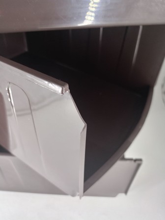 Уценка 24-0406 Комод пластиковый VIOLET Плетенка 035401, 4 секции, бежевый/коричневый