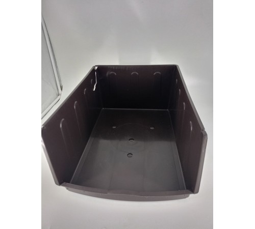 Уценка 23-1293 Комод пластиковый VIOLET Кожа 035294, 4 секции, тёмный