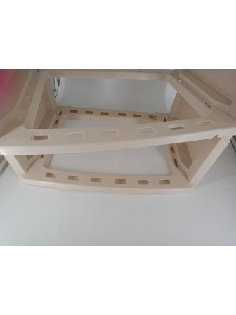 Уценка 25-0414 Комод пластиковый Альтернатива Плетенка М4059, 4 ящика, широкий, слоновая кость