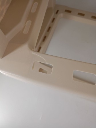 Уценка 25-0414 Комод пластиковый Альтернатива Плетенка М4059, 4 ящика, широкий, слоновая кость