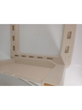 Уценка 25-0414 Комод пластиковый Альтернатива Плетенка М4059, 4 ящика, широкий, слоновая кость