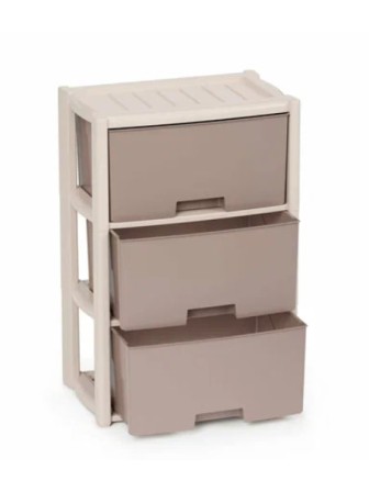 Уценка 23-1461 Комод пластиковый Альтернатива Колорит М7833, 3 секции, бежевый