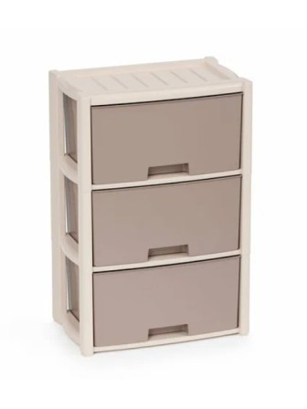 Уценка 23-1461 Комод пластиковый Альтернатива Колорит М7833, 3 секции, бежевый