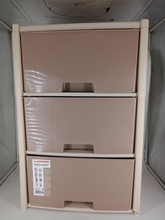 Уценка 23-1461 Комод пластиковый Альтернатива Колорит М7833, 3 секции, бежевый