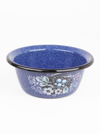 Миска эмалированная 0,8 л, Стальэмаль 1с5с, Голубика, синий, с зерном