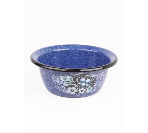 Миска эмалированная 0,8 л, Стальэмаль 1с5с, Голубика, синий, с зерном