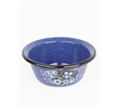 Миска эмалированная 0,8 л, Стальэмаль 1с5с, Голубика, синий, с зерном