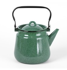 Чайник эмалированный  3,5 л, Стальэмаль 2с26, без рисунка изумрудный, с зерном