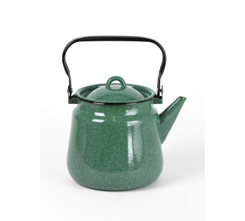 Чайник эмалированный  3,5 л, Стальэмаль 2с26, без рисунка изумрудный, с зерном
