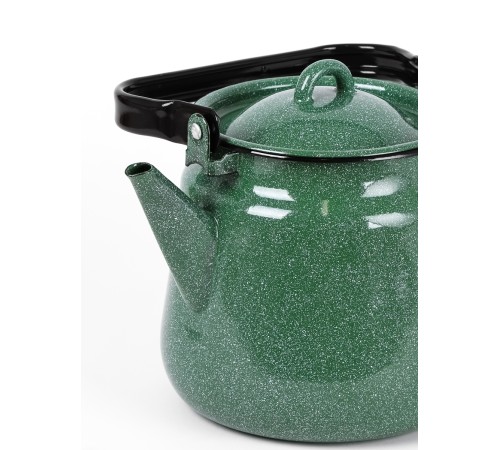 Чайник эмалированный  3,5 л, Стальэмаль 2с26, без рисунка изумрудный, с зерном