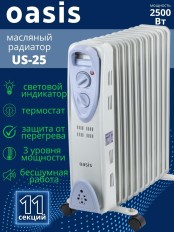 Уценка 23-2738 Масляный радиатор Oasis US-25, 2500 Вт, 11 секций