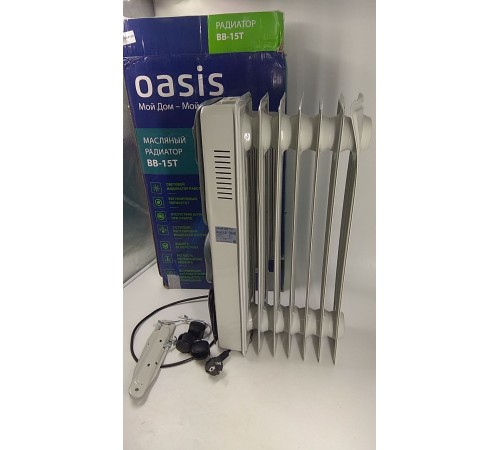 Уценка 24-2129 Масляный радиатор Oasis BB-15T с тепловентилятором, 1500 Вт, 7 секций