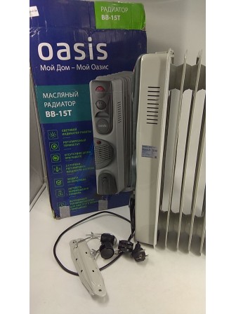 Уценка 24-2129 Масляный радиатор Oasis BB-15T с тепловентилятором, 1500 Вт, 7 секций