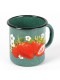 Кружка эмалированная 1 л, Стальэмаль 1с3с, Клубника садовая, изумрудный, с зерном