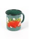 Кружка эмалированная 1 л, Стальэмаль 1с3с, Клубника садовая, изумрудный, с зерном