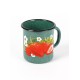 Кружка эмалированная 1 л, Стальэмаль 1с3с, Клубника садовая, изумрудный, с зерном
