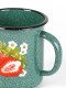 Кружка эмалированная 1 л, Стальэмаль 1с3с, Клубника садовая, изумрудный, с зерном