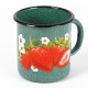 Кружка эмалированная 1 л, Стальэмаль 1с3с, Клубника садовая, изумрудный, с зерном