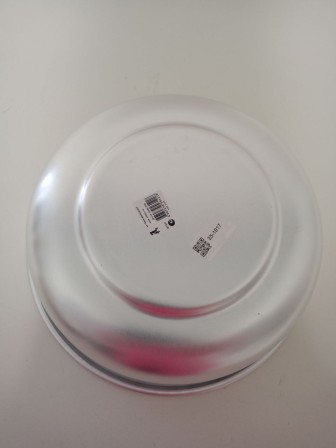 Уценка 25-1017 Миска алюминиевая Демидовский завод МТ-037, 36 см, с крышкой, матовая