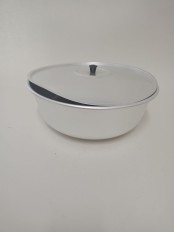 Уценка 25-1017 Миска алюминиевая Демидовский завод МТ-037, 36 см, с крышкой, матовая