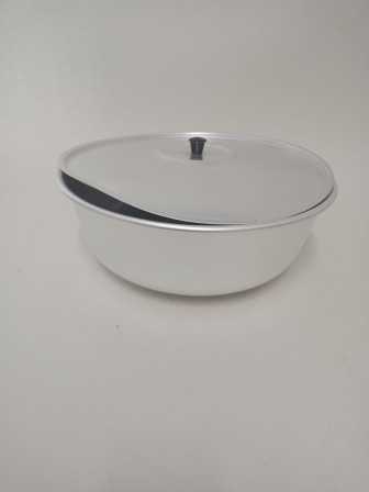 Уценка 25-1017 Миска алюминиевая Демидовский завод МТ-037, 36 см, с крышкой, матовая