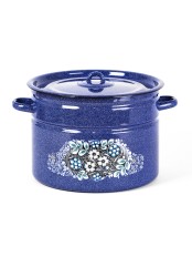 Кастрюля эмалированная 12,5 л, Стальэмаль 1с300с, Голубика, синий, с зерном