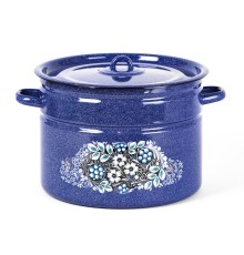 Кастрюля эмалированная 12,5 л, Стальэмаль 1с300с, Голубика, синий, с зерном