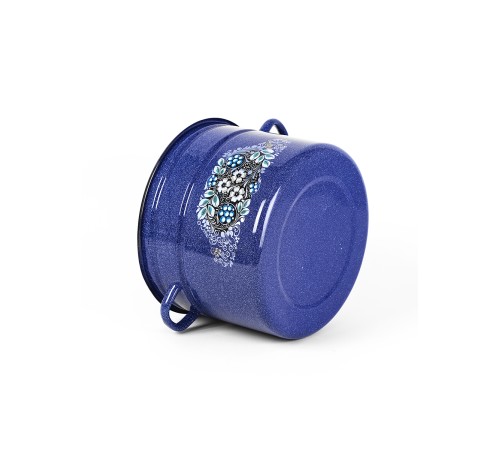 Кастрюля эмалированная 12,5 л, Стальэмаль 1с300с, Голубика, синий, с зерном