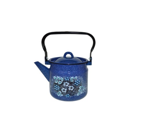 Чайник эмалированный  2 л, Стальэмаль 1с25с, Голубика синий, с зерном