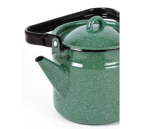 Чайник эмалированный  2 л, Стальэмаль 2с25, без рисунка изумрудный, с зерном