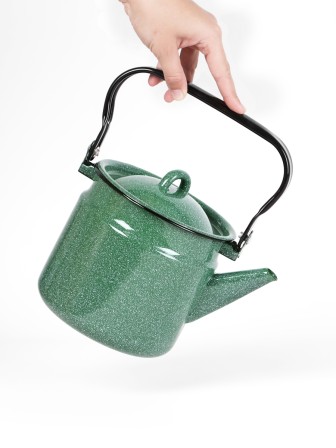 Чайник эмалированный  2 л, Стальэмаль 2с25, без рисунка изумрудный, с зерном