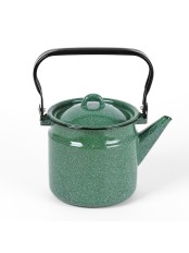 Чайник эмалированный  2 л, Стальэмаль 2с25, без рисунка изумрудный, с зерном