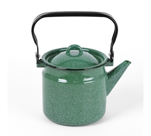 Чайник эмалированный  2 л, Стальэмаль 2с25, без рисунка изумрудный, с зерном