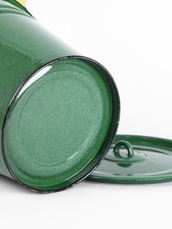 Ведро эмалированное 12 л, с крышкой, Стальэмаль 2с28, без рисунка, изумрудный, с зерном