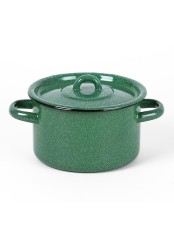 Кастрюля эмалированная 1,5 л, Стальэмаль 2с15/1, без рисунка, изумрудный, с зерном