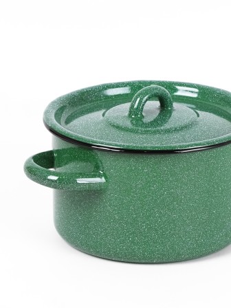 Кастрюля эмалированная 1,5 л, Стальэмаль 2с15/1, без рисунка, изумрудный, с зерном