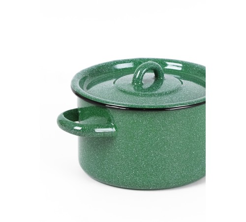 Кастрюля эмалированная 1,5 л, Стальэмаль 2с15/1, без рисунка, изумрудный, с зерном