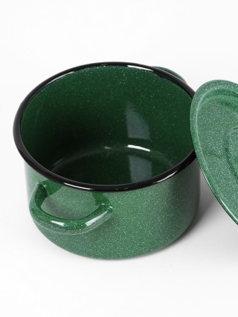 Кастрюля эмалированная 1,5 л, Стальэмаль 2с15/1, без рисунка, изумрудный, с зерном