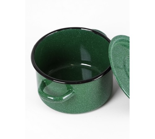 Кастрюля эмалированная 1,5 л, Стальэмаль 2с15/1, без рисунка, изумрудный, с зерном