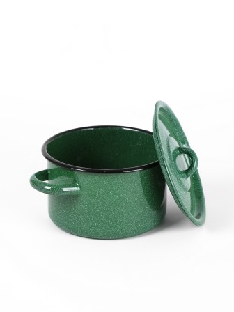 Кастрюля эмалированная 1,5 л, Стальэмаль 2с15/1, без рисунка, изумрудный, с зерном
