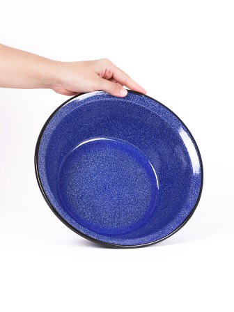Миска эмалированная 3,5 л, Стальэмаль 1с9с, Голубика, синий, с зерном