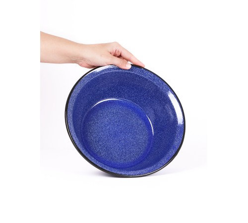 Миска эмалированная 3,5 л, Стальэмаль 1с9с, Голубика, синий, с зерном