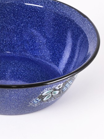 Миска эмалированная 3,5 л, Стальэмаль 1с9с, Голубика, синий, с зерном