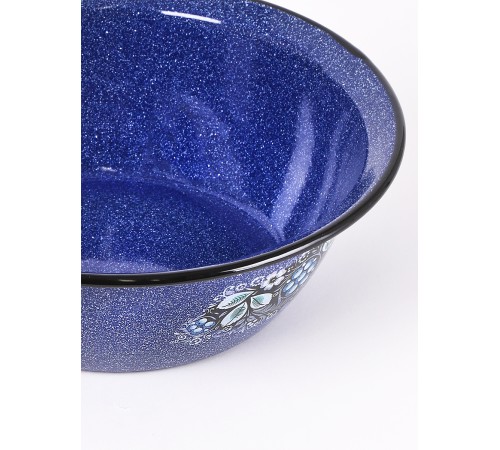 Миска эмалированная 3,5 л, Стальэмаль 1с9с, Голубика, синий, с зерном