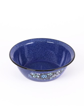 Миска эмалированная 3,5 л, Стальэмаль 1с9с, Голубика, синий, с зерном