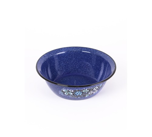 Миска эмалированная 3,5 л, Стальэмаль 1с9с, Голубика, синий, с зерном