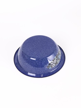 Миска эмалированная 3,5 л, Стальэмаль 1с9с, Голубика, синий, с зерном