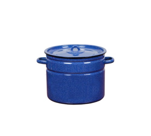 Кастрюля эмалированная 9 л, Стальэмаль 2с200, без рисунка, синий, с зерном